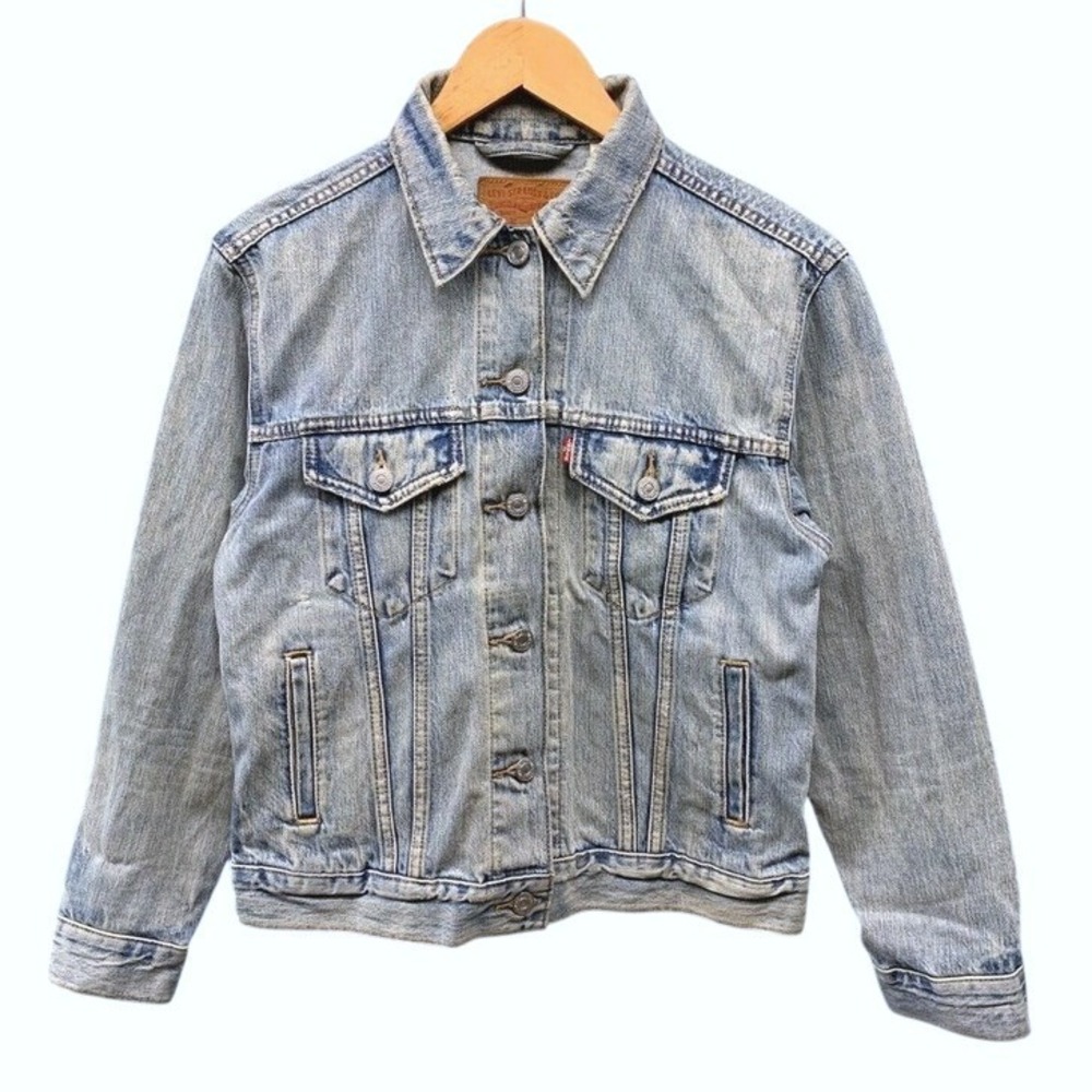 Levi's Trucker Denim Jacket Womens XS Blue Light Wash Classic Casual Jean Outer